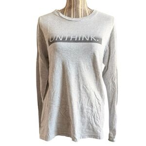 Gray Long Sleeve Shirt with 'UNTHINK. DO YOGA' Print medium